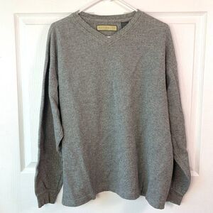 Naturalife 100% Cotton Ribbed Gray Long Sleeve Shirt Mens Size L